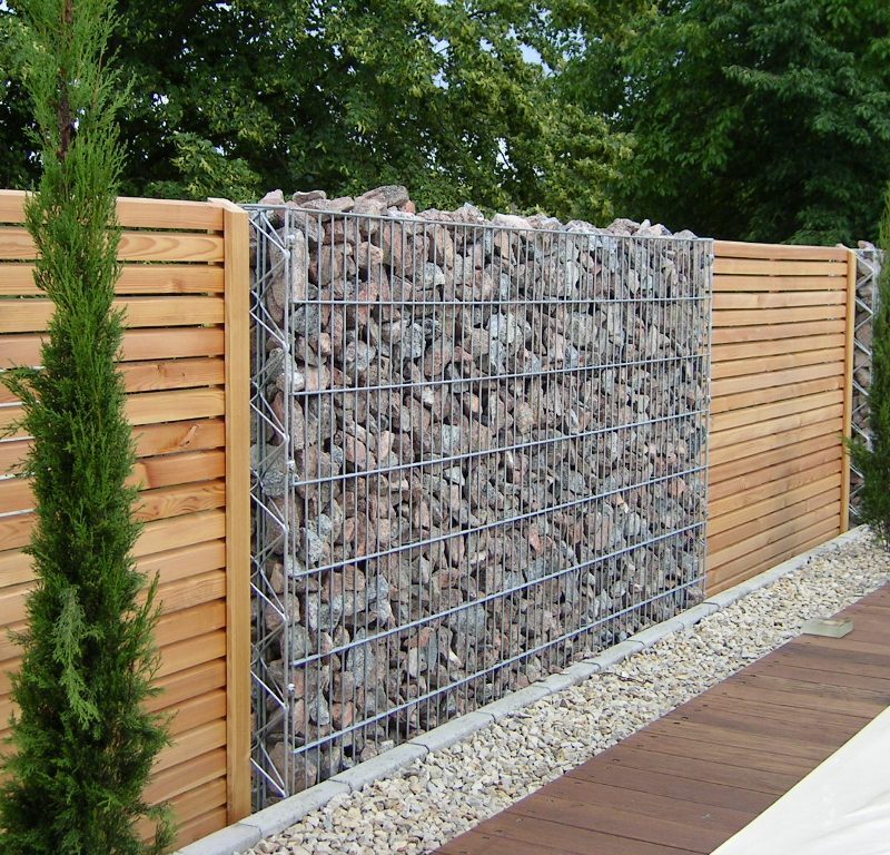 Pose de clôture, de mur en gabion et de palissade en bois à Colmar Riedisheim 1